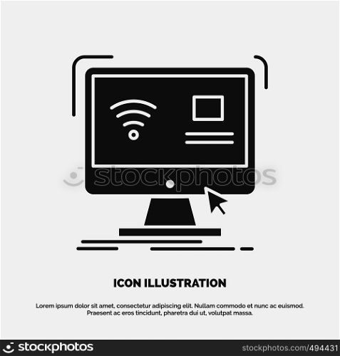 Control, computer, monitor, remote, smart Icon. glyph vector gray symbol for UI and UX, website or mobile application. Vector EPS10 Abstract Template background