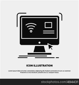 Control, computer, monitor, remote, smart Icon. glyph vector gray symbol for UI and UX, website or mobile application. Vector EPS10 Abstract Template background