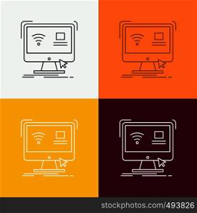 Control, computer, monitor, remote, smart Icon Over Various Background. Line style design, designed for web and app. Eps 10 vector illustration. Vector EPS10 Abstract Template background