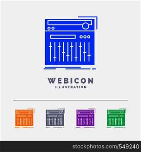 Control, controller, midi, studio, sound 5 Color Glyph Web Icon Template isolated on white. Vector illustration. Vector EPS10 Abstract Template background