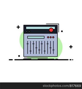 Control, controller, midi, studio, sound Flat Color Icon Vector