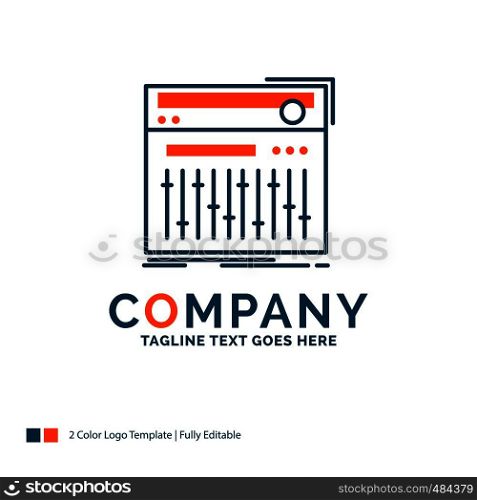 Control, controller, midi, studio, sound Logo Design. Blue and Orange Brand Name Design. Place for Tagline. Business Logo template.