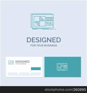 control, equalizer, equalization, sound, studio Business Logo Line Icon Symbol for your business. Turquoise Business Cards with Brand logo template