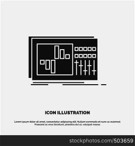 control, equalizer, equalization, sound, studio Icon. glyph vector gray symbol for UI and UX, website or mobile application. Vector EPS10 Abstract Template background