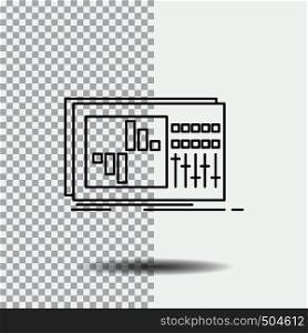 control, equalizer, equalization, sound, studio Line Icon on Transparent Background. Black Icon Vector Illustration. Vector EPS10 Abstract Template background