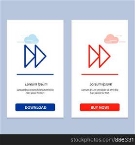 Control Fast, Forward, Media, Video Blue and Red Download and Buy Now web Widget Card Template