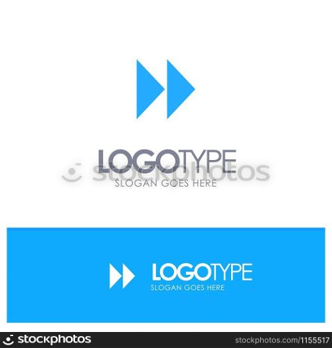 Control Fast, Forward, Media, Video Blue Solid Logo with place for tagline