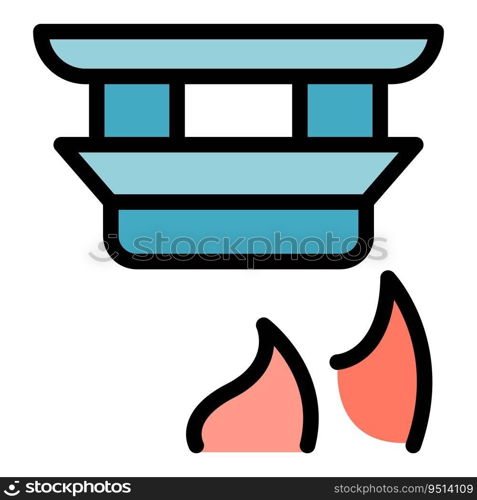 Control fire alarm icon outline vector. Smoke detector. Home system color flat. Control fire alarm icon vector flat
