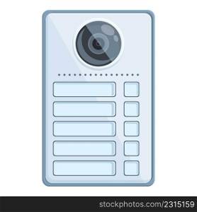 Control intercom icon cartoon vector. Video door. Phone system. Control intercom icon cartoon vector. Video door