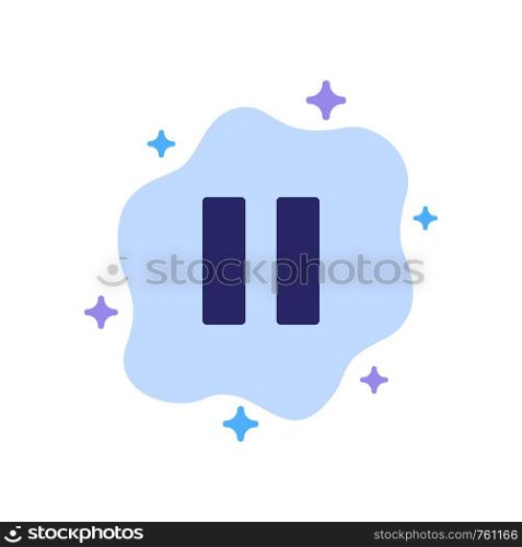 Control, Media, Pause, Video Blue Icon on Abstract Cloud Background