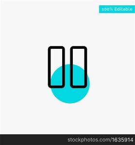Control, Media, Pause, Video turquoise highlight circle point Vector icon
