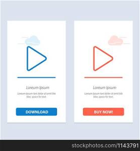 Control, Media, Play, Video Blue and Red Download and Buy Now web Widget Card Template