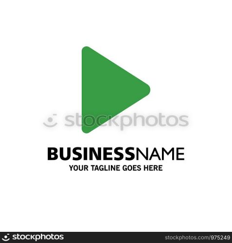 Control, Media, Play, Video Business Logo Template. Flat Color