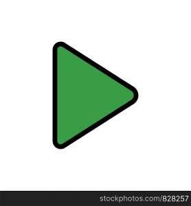 Control, Media, Play, Video Flat Color Icon. Vector icon banner Template