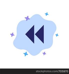 Control, Media, Rewind, Video Blue Icon on Abstract Cloud Background
