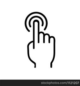 control on the touchscreen icon vector. A thin line sign. Isolated contour symbol illustration. control on the touchscreen icon vector. Isolated contour symbol illustration