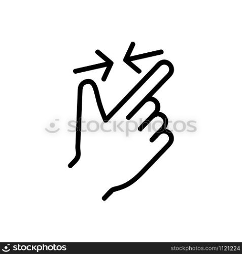 control on the touchscreen icon vector. A thin line sign. Isolated contour symbol illustration. control on the touchscreen icon vector. Isolated contour symbol illustration