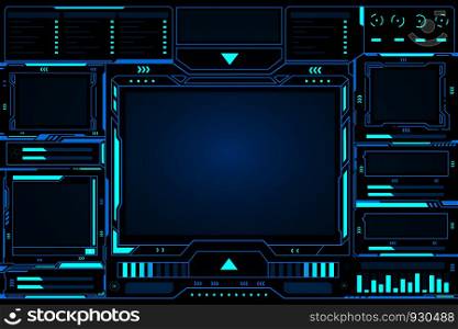 Control panel abstract Technology futuristic Interface hud on black background vector design.