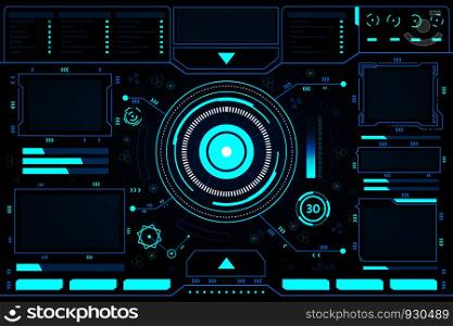 Control panel abstract Technology Interface hud on black background vector design.