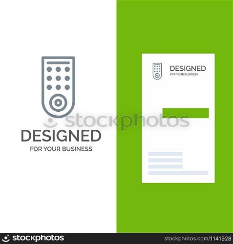 Control, Remote, TV Grey Logo Design and Business Card Template