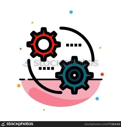 Control, Setting, Gear, Setting Abstract Flat Color Icon Template