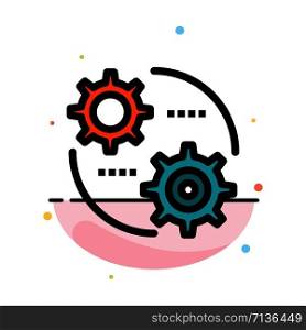 Control, Setting, Gear, Setting Abstract Flat Color Icon Template