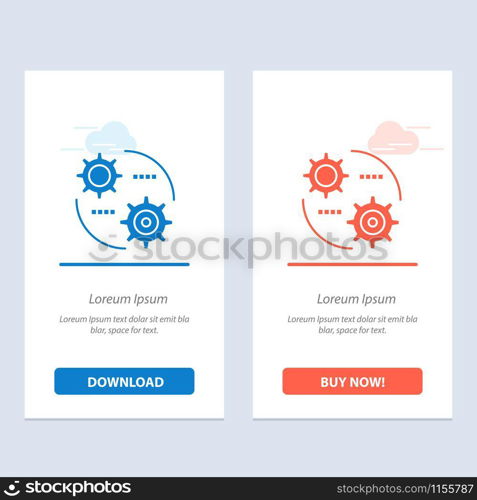 Control, Setting, Gear, Setting Blue and Red Download and Buy Now web Widget Card Template