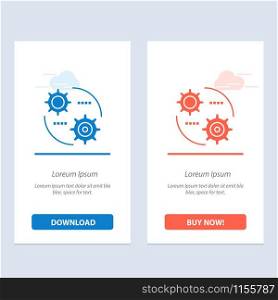 Control, Setting, Gear, Setting Blue and Red Download and Buy Now web Widget Card Template