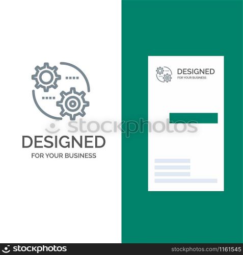 Control, Setting, Gear, Setting Grey Logo Design and Business Card Template