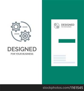 Control, Setting, Gear, Setting Grey Logo Design and Business Card Template