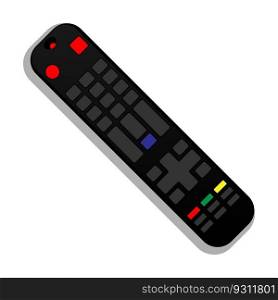 Control TV panel with buttons. Remote control of electronic devices. Simple black white vector isolated on white back
