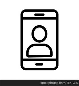 Control with the phone icon vector. A thin line sign. Isolated contour symbol illustration. Control with the phone icon vector. Isolated contour symbol illustration