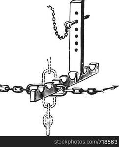 Controller cogwheel or T, said Dombasle, vintage engraved illustration. Industrial encyclopedia E.-O. Lami - 1875.