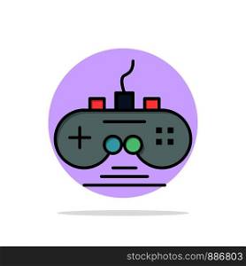 Controller, Game, Game Controller, Gamepad Abstract Circle Background Flat color Icon