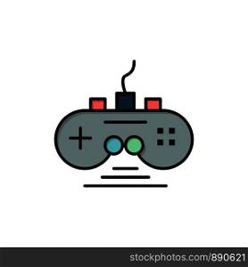 Controller, Game, Game Controller, Gamepad Flat Color Icon. Vector icon banner Template