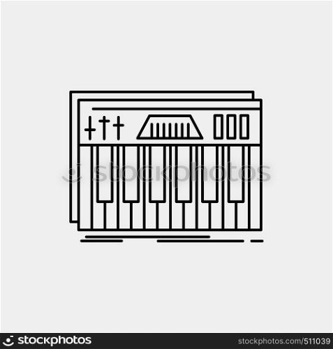 Controller, keyboard, keys, midi, sound Line Icon. Vector isolated illustration. Vector EPS10 Abstract Template background