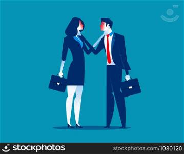 Controvert. Two business person at odds. Concept business vector illustration.