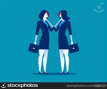Controvert. Two business person at odds. Concept business vector illustration.