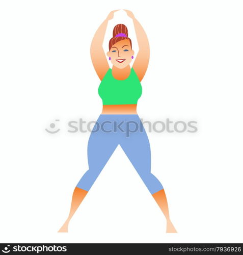 Conventional bit thick woman does yoga. Health care and spiritual. Normal a little fat woman doing yoga