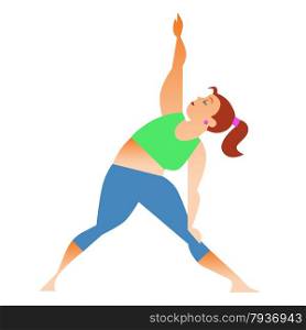 Conventional bit thick woman does yoga. Health care and spiritual. Normal a little fat woman doing yoga