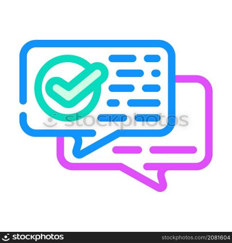 conversation approval color icon vector. conversation approval sign. isolated symbol illustration. conversation approval color icon vector illustration