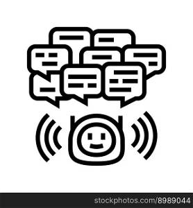 conversation chat bot line icon vector. conversation chat bot sign. isolated contour symbol black illustration. conversation chat bot line icon vector illustration