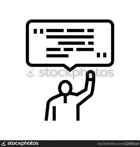 conversation english line icon vector. conversation english sign. isolated contour symbol black illustration. conversation english line icon vector illustration