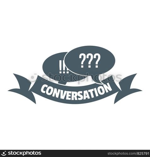 Conversation logo. Simple illustration of conversation vector logo for web. Conversation logo, simple gray style