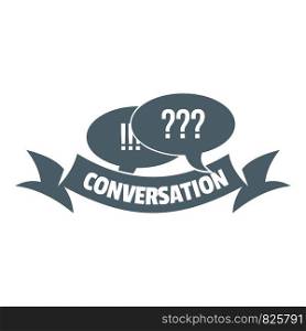 Conversation logo. Simple illustration of conversation vector logo for web. Conversation logo, simple gray style