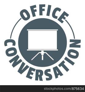 Conversation office logo. Simple illustration of conversation office vector logo for web. Conversation office logo, simple gray style