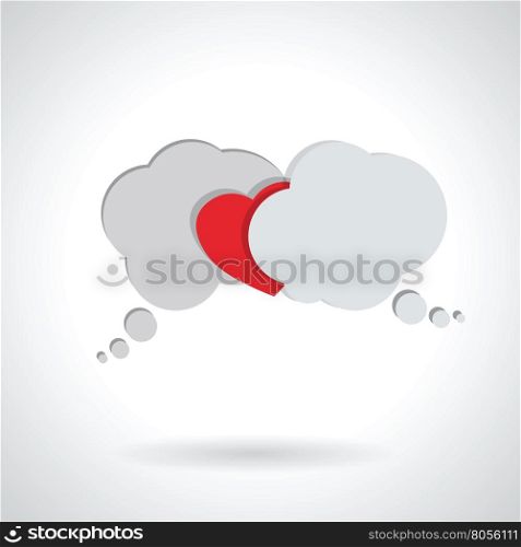 conversation speech bubble with heart vector illustration
