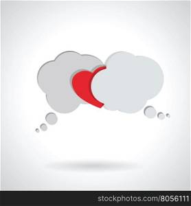conversation speech bubble with heart vector illustration