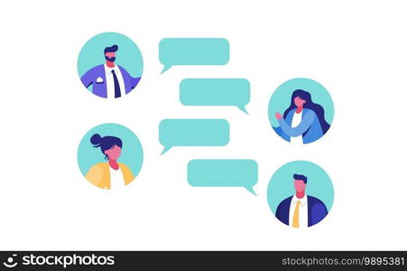 Conversational chat box bubbles. Communication of characters in social networks and online dialogues vector messengers.. Conversational chat box bubbles. Communication of characters in social networks and online dialogues.