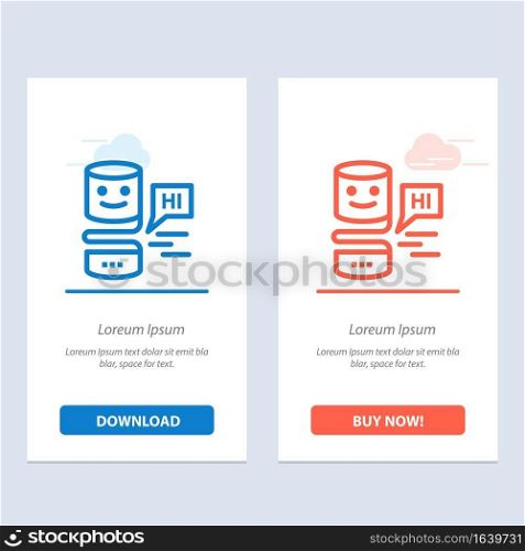 Conversational Interfaces, Conversational, Interface, Big Think  Blue and Red Download and Buy Now web Widget Card Template